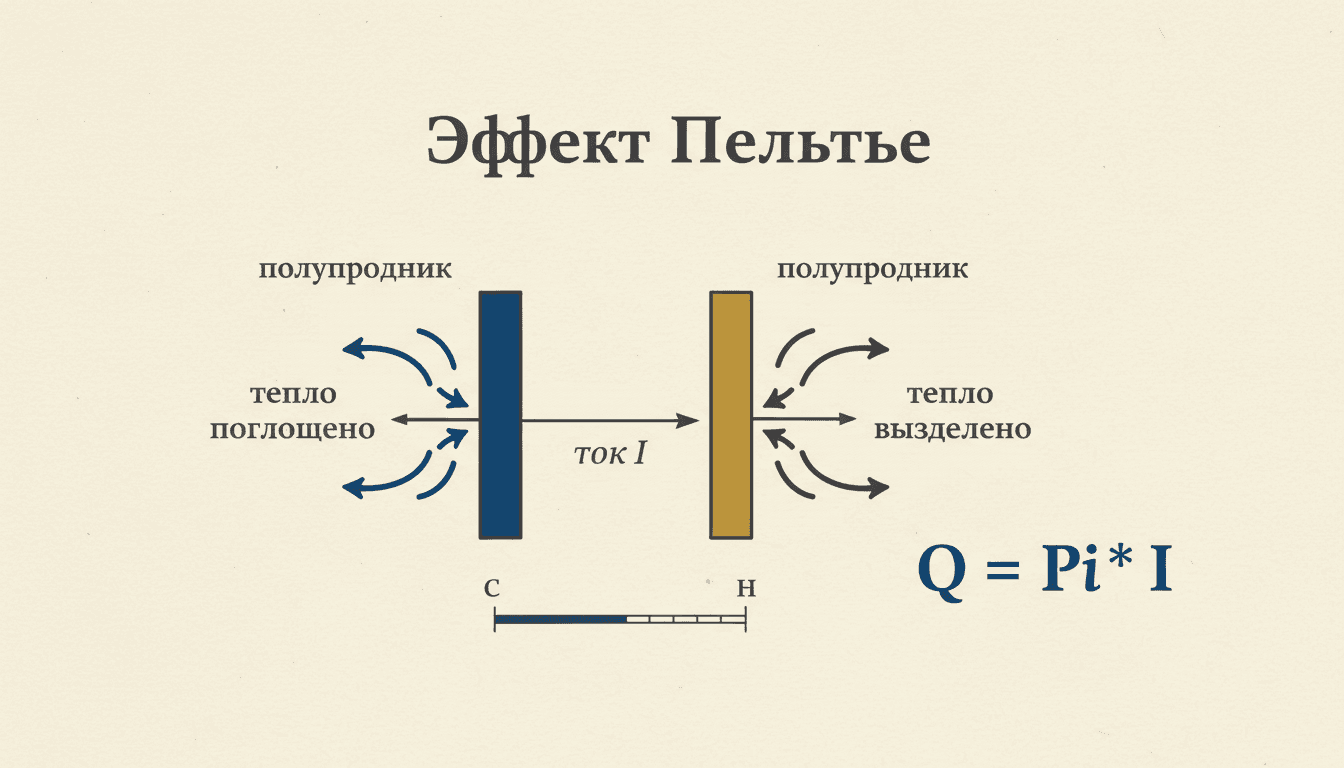 Эффект Пельтье: термоэлектрическое охлаждение и закон спая двух проводников