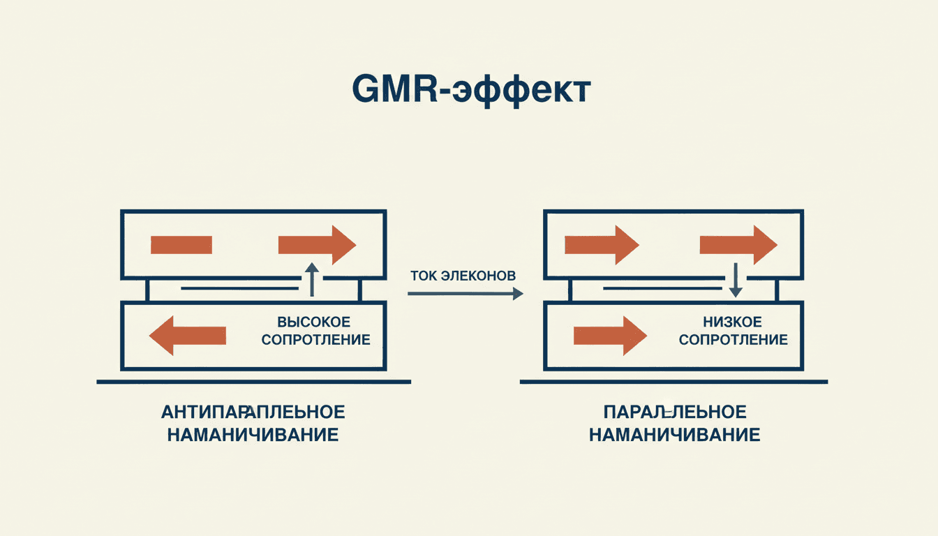 Гигантское магнетосопротивление: GMR, спин-зависимое рассеяние и HDD