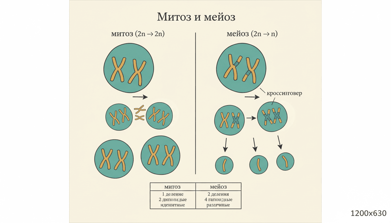 Митоз и мейоз — отличия: два типа клеточного деления и в чём разница