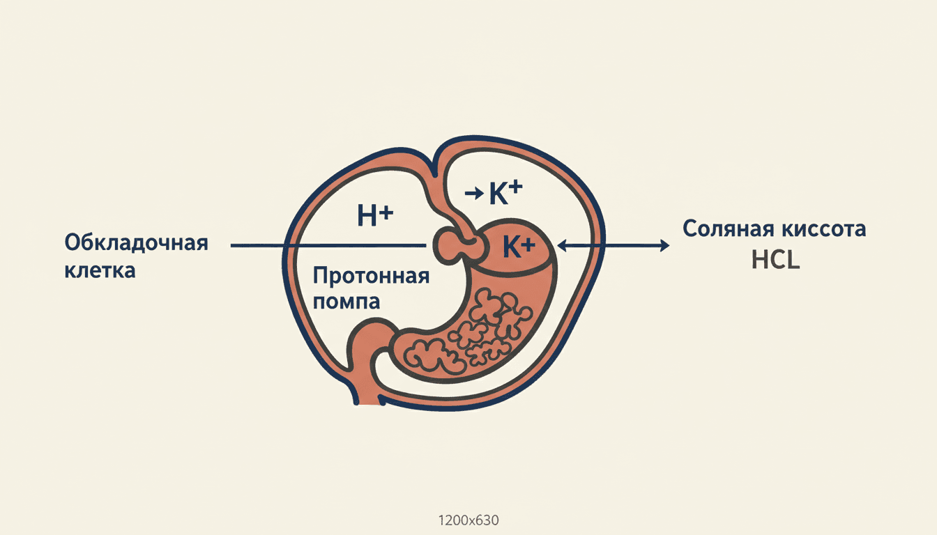 Обкладочные клетки желудка и протонная помпа: как образуется кислота