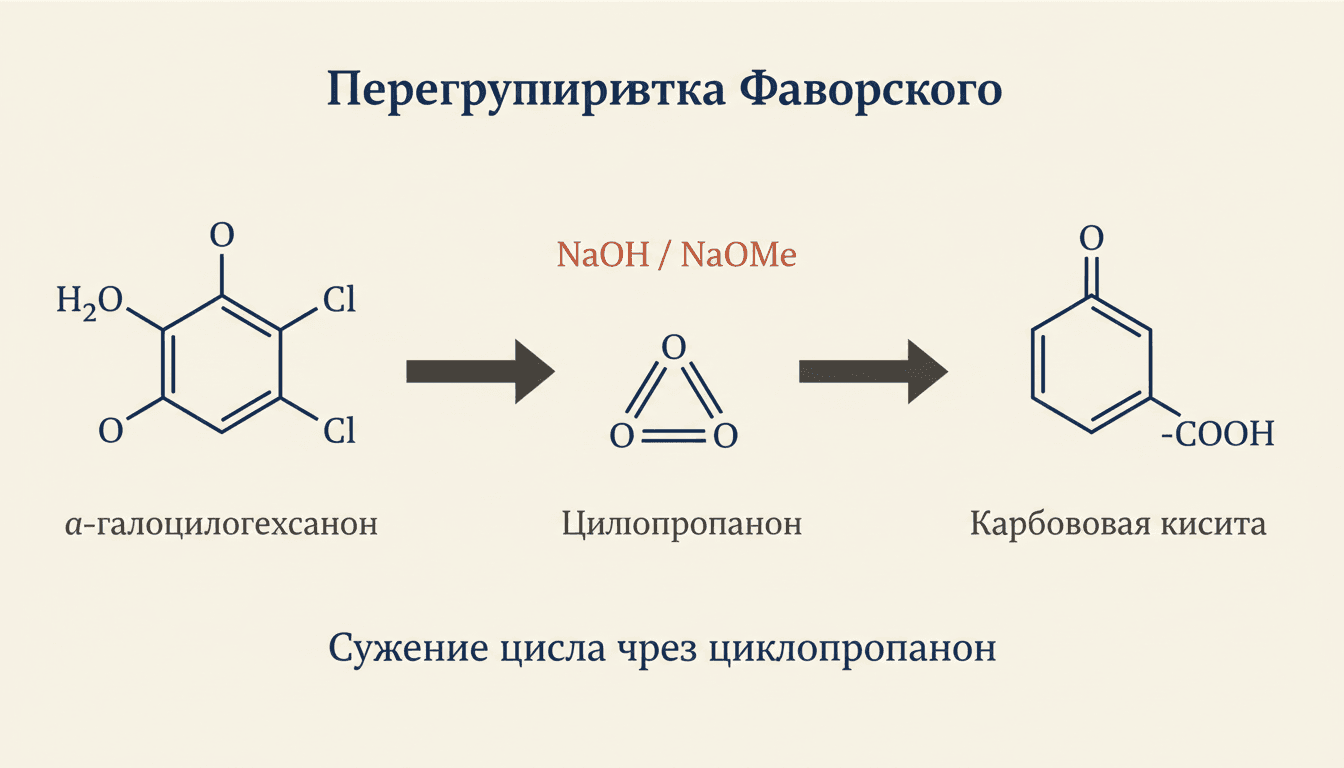 Перегруппировка Фаворского: от α-галогенкетонов к кислотам и эфирам