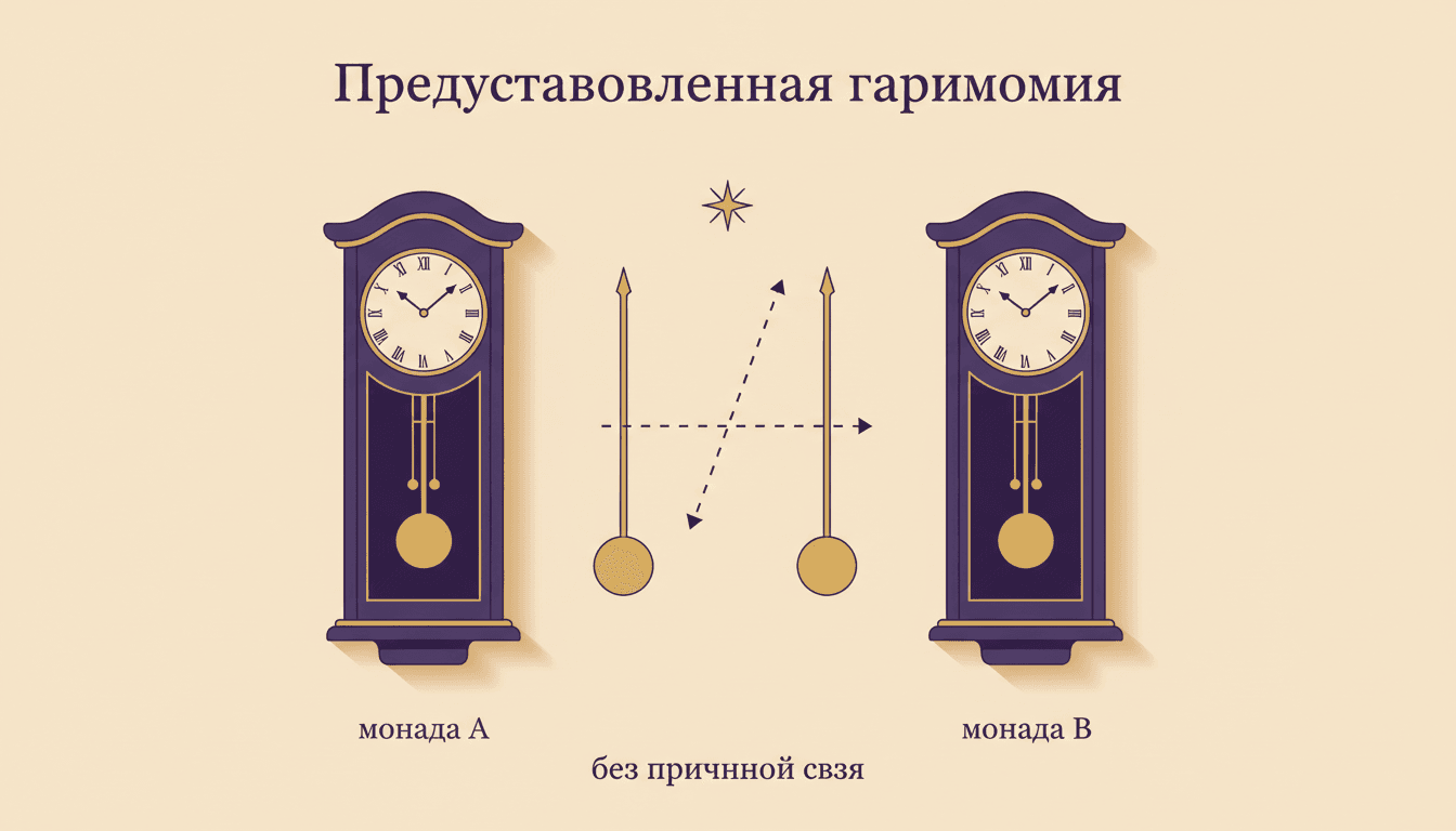 Предустановленная гармония Лейбница: как монады согласуются без причинной связи