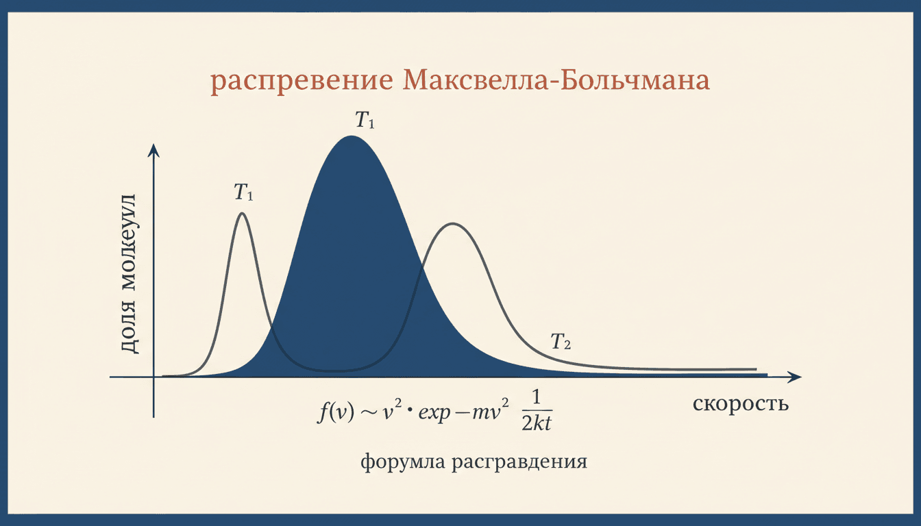 Распределение Максвелла-Больцмана по скоростям: формула и смысл