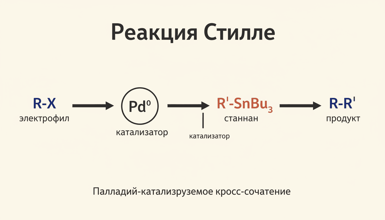 Реакция Стилле: Pd-катализируемое кросс-сочетание органостаннанов