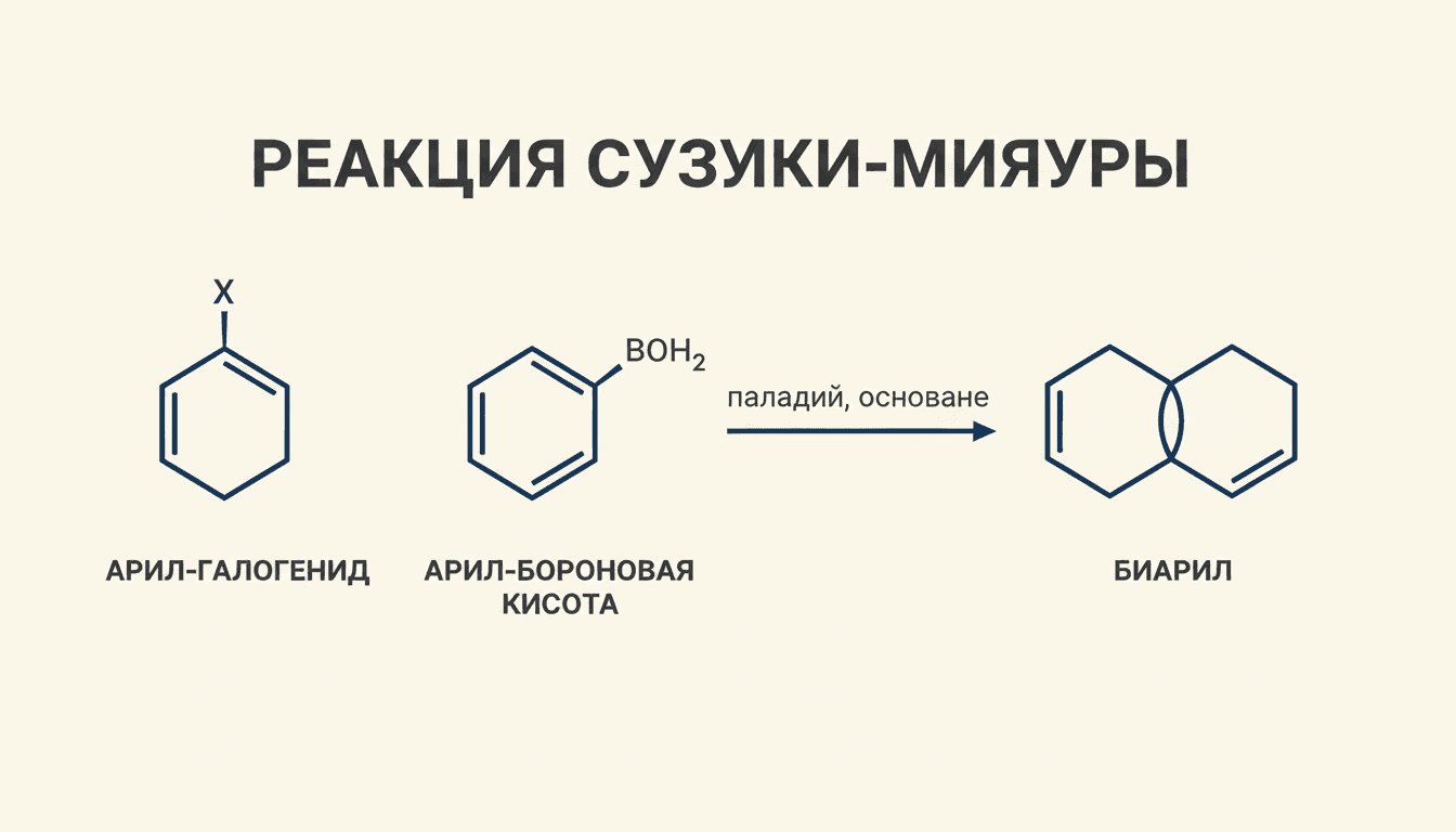 Реакция Сузуки-Мияуры: Pd-кросс-сочетание с бороновыми кислотами