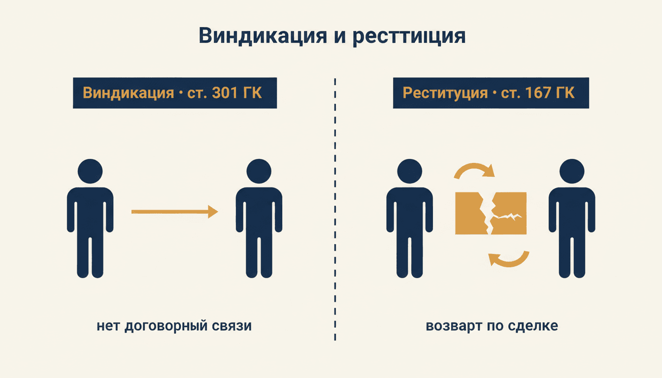 Реституционный и виндикационный иск: чем отличаются и когда что применяют