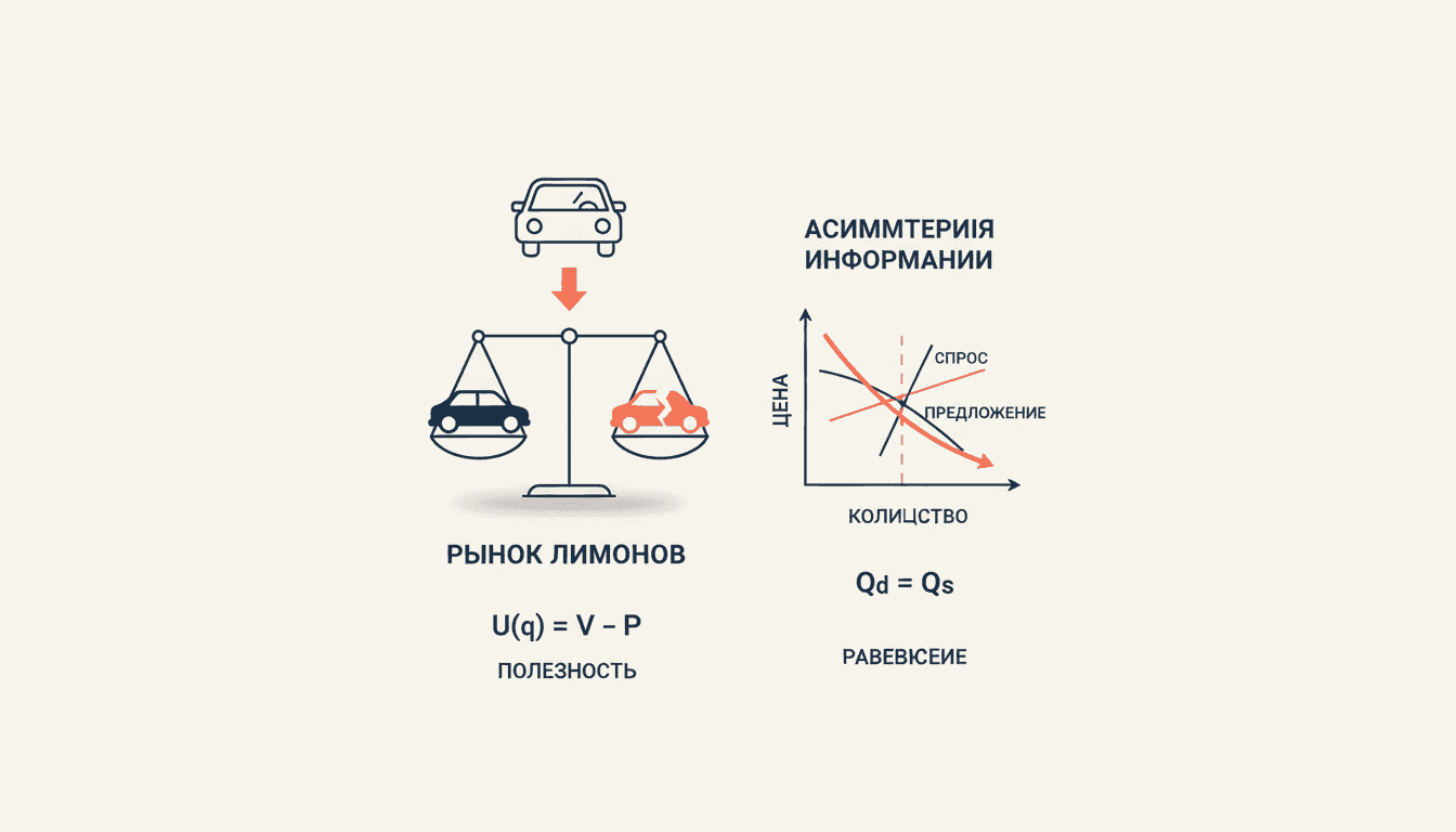 Рынок лимонов Акерлофа: как асимметрия информации губит торговлю