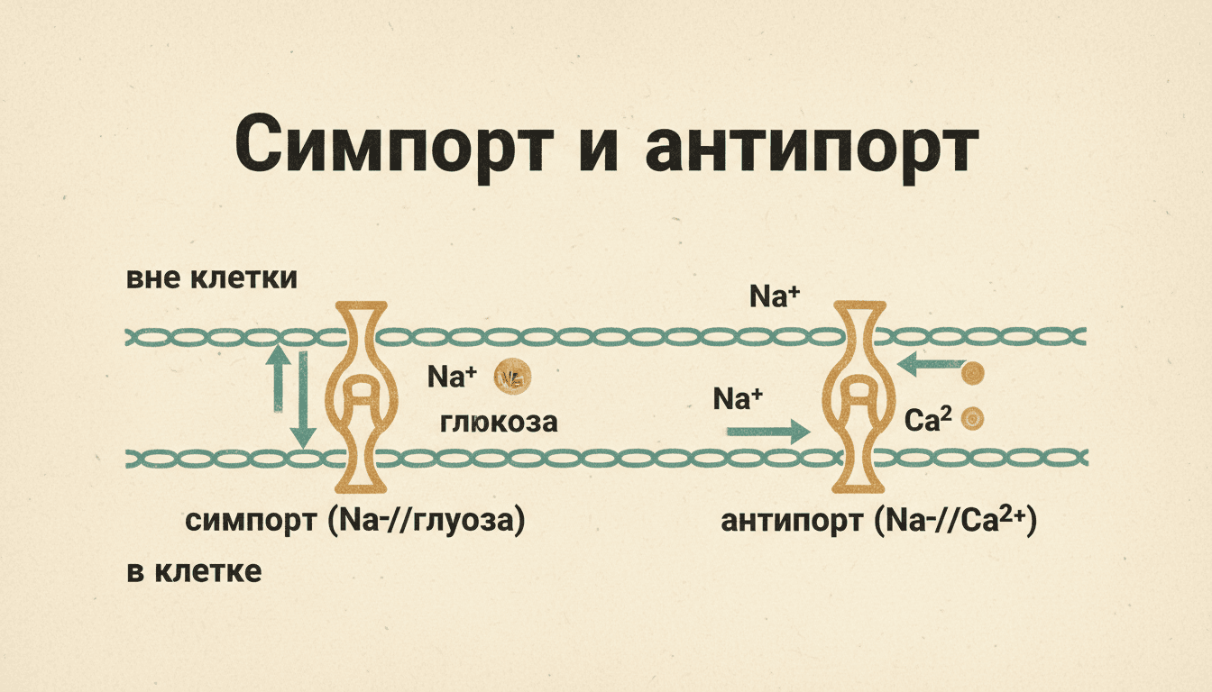 Симпорт и антипорт: два механизма вторично-активного транспорта через мембрану