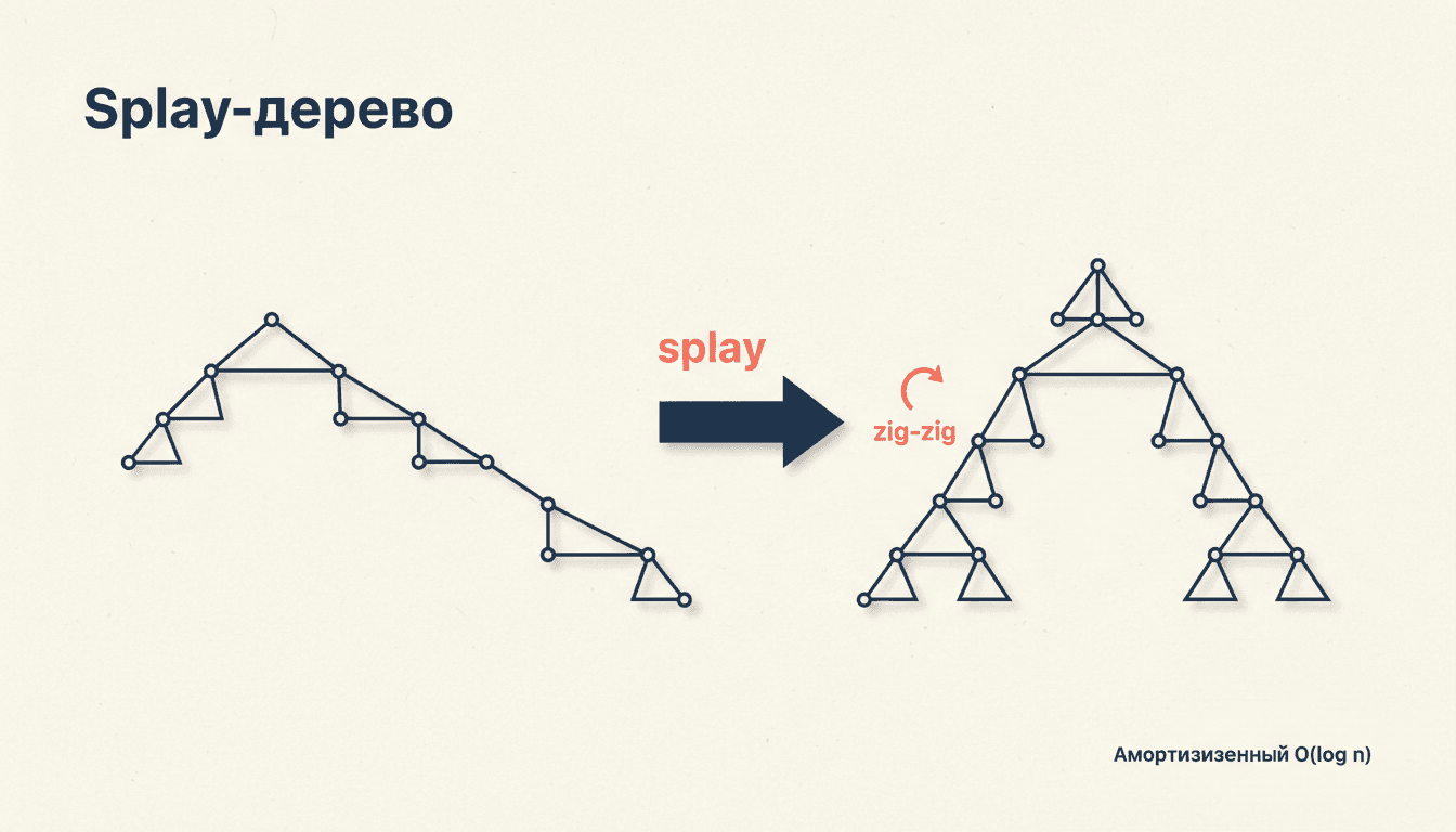Splay-дерево: самобалансирующееся BST через продвижение к корню
