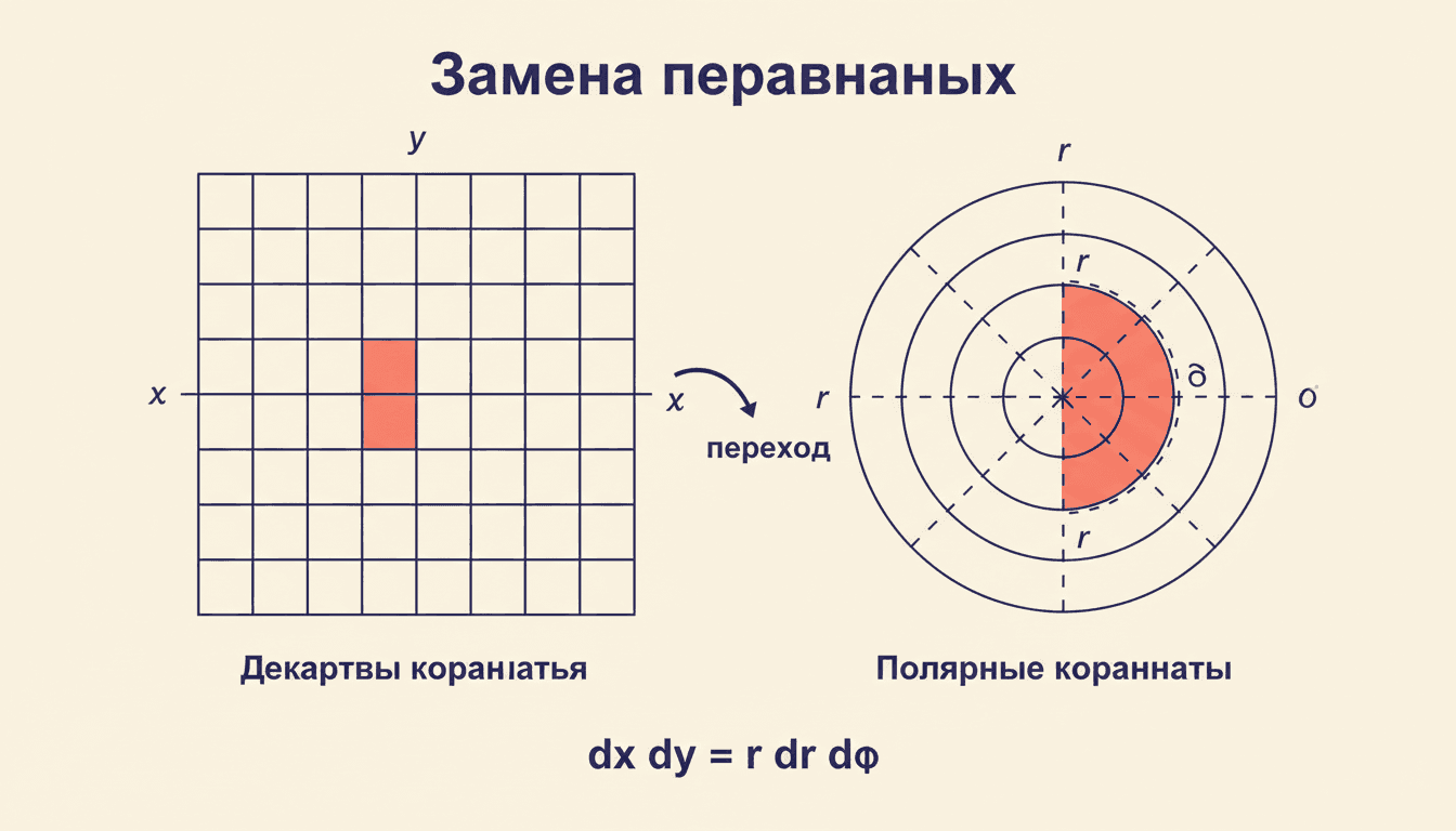 Якобиан полярных координат: откуда берётся r и зачем он нужен