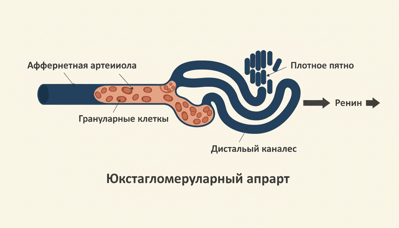 Юкстагломерулярный аппарат секреция ренина: как почка регулирует давление