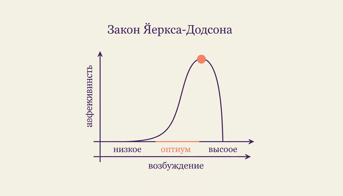 Закон Йеркса-Додсона: оптимальный уровень возбуждения и перевёрнутая U-кривая