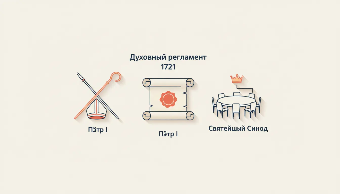 Духовный регламент 1721 - реформа церкви Петра I
