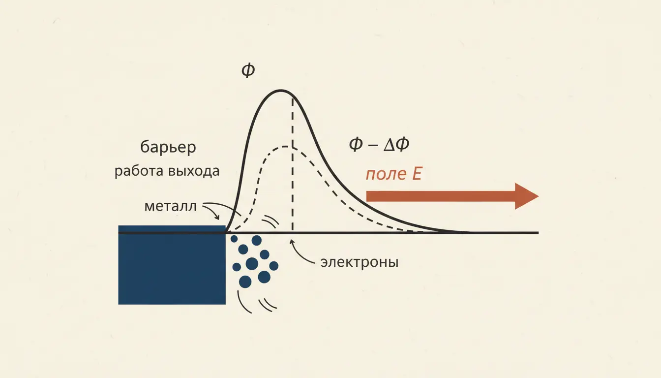 Эффект Шоттки: снижение барьера и ток эмиссии