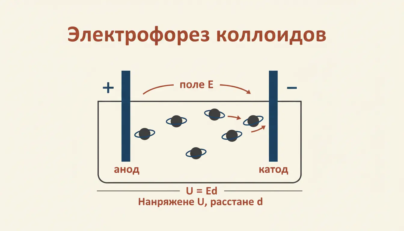 Электрофорез коллоидов: движение частиц в поле