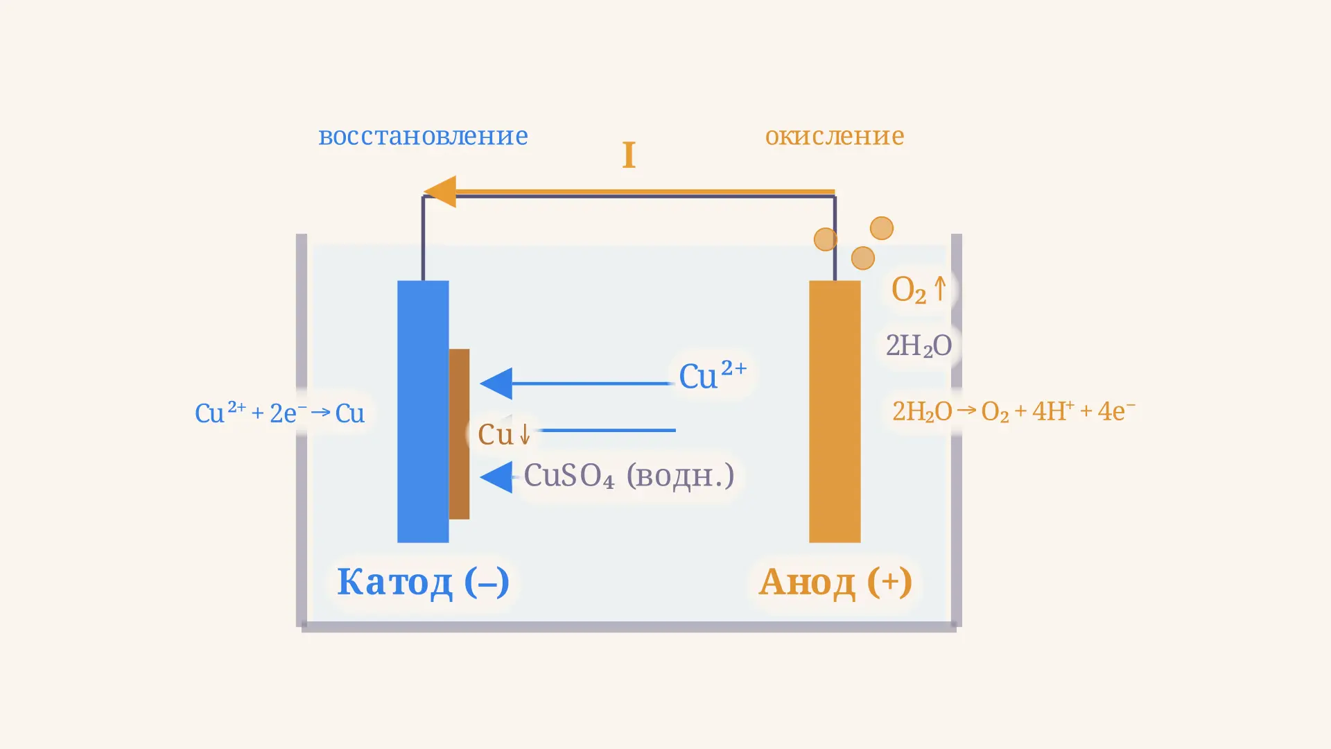 Электролиз растворов солей: катод и анод