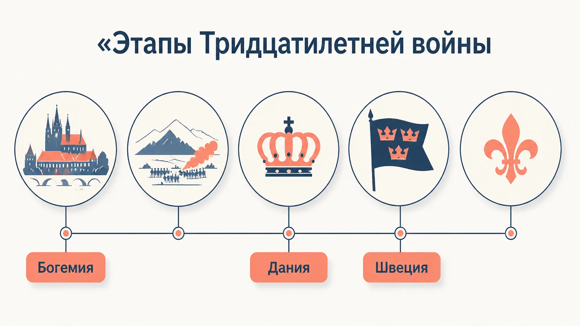 Этапы Тридцатилетней войны: 1618-1648