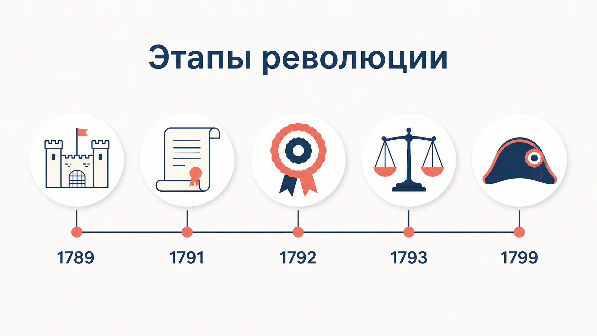 Этапы Великой французской революции: 1789-1799