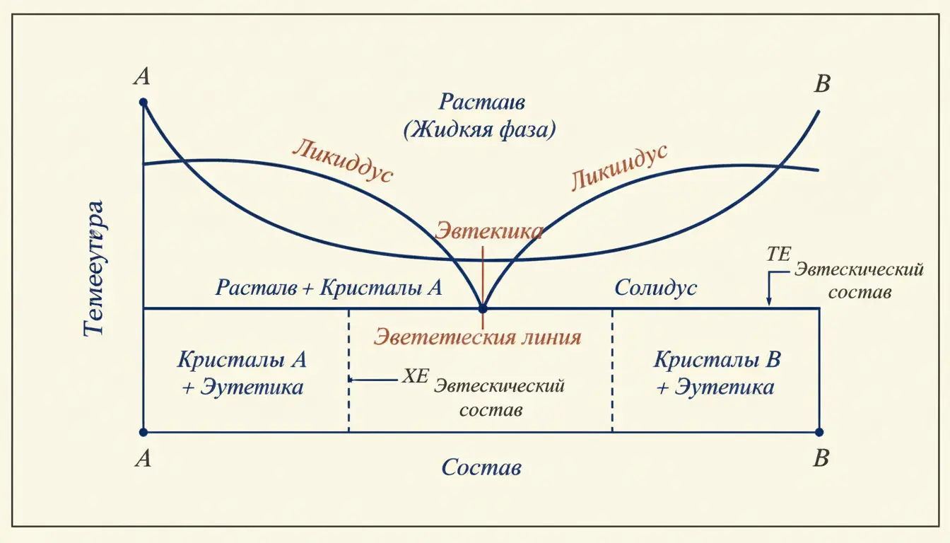 Эвтектика бинарной системы: диаграмма состояния
