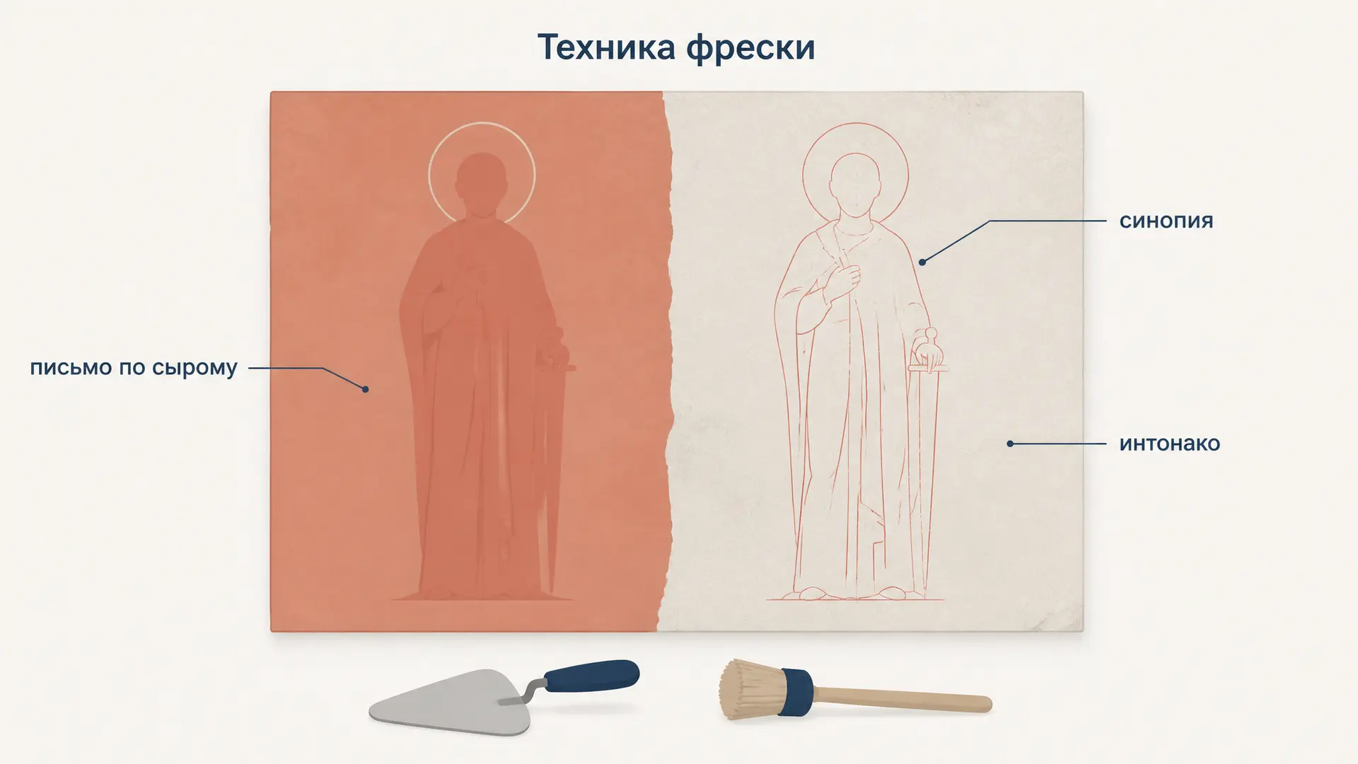 Техника фрески: слои, джорнаты и работа по сырому