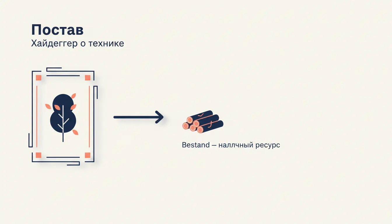 Gestell Хайдеггера: постав как сущность современной техники