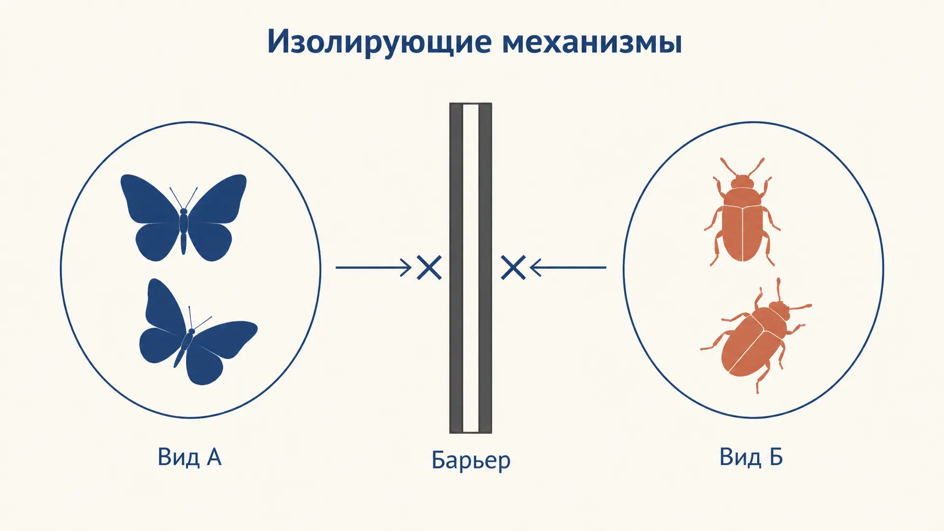 Изолирующие механизмы: типы барьеров и видообразование