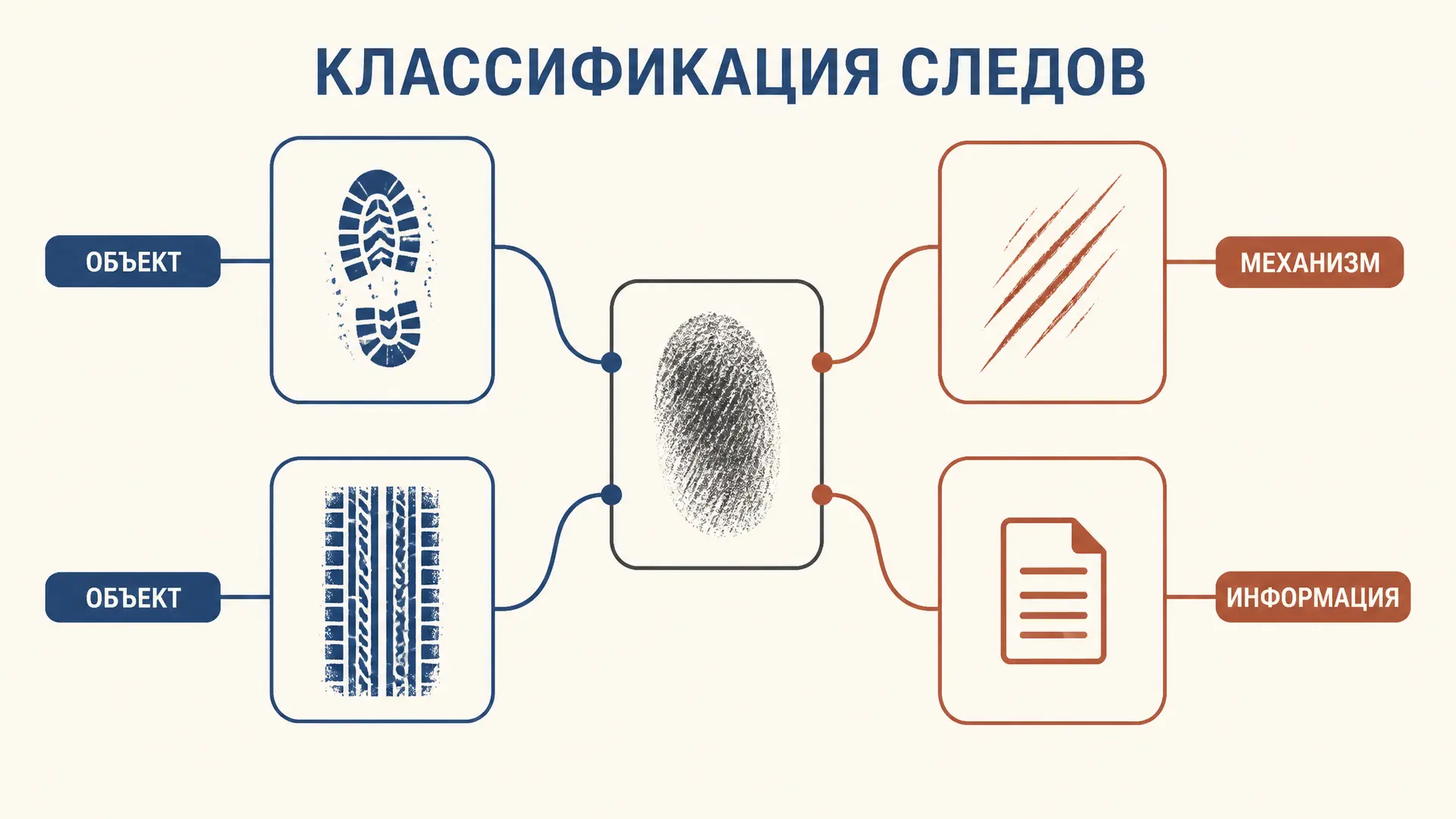 Классификация следов в криминалистике: схема