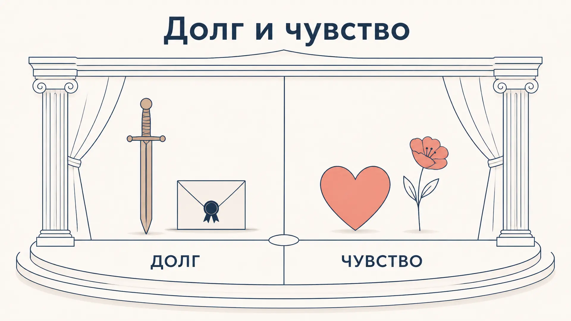Конфликт долга и чувства в литературе