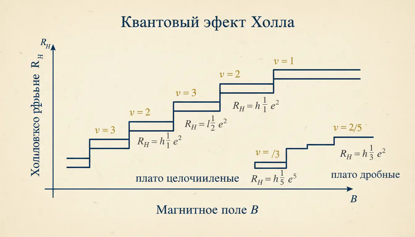 Квантовый эффект Холла: целые и дробные плато