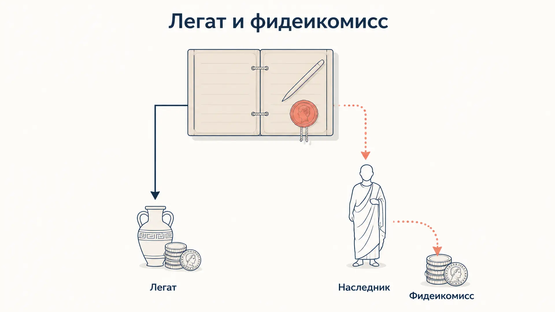 Легат и фидеикомисс: отказы по завещанию в римском праве