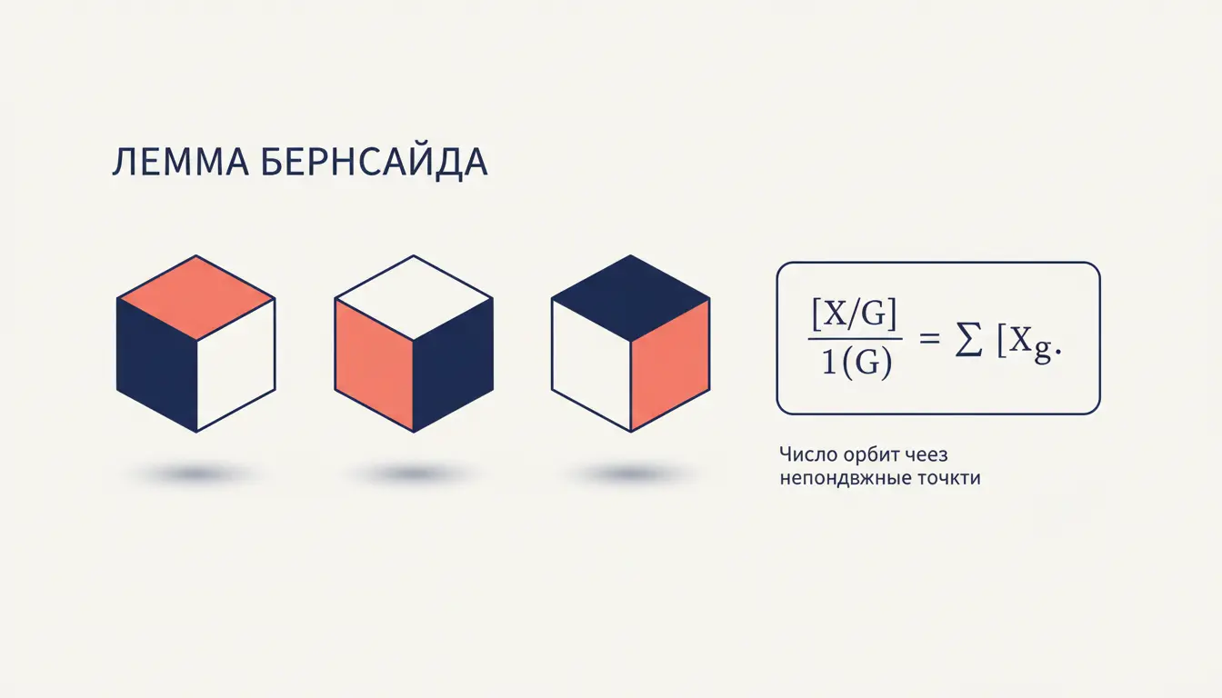 Лемма Бернсайда: число орбит через неподвижные точки