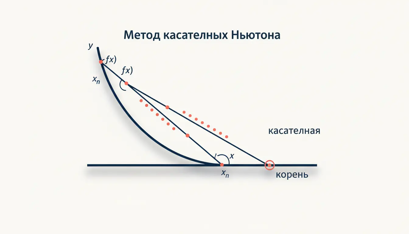 Метод касательных Ньютона для корня уравнения