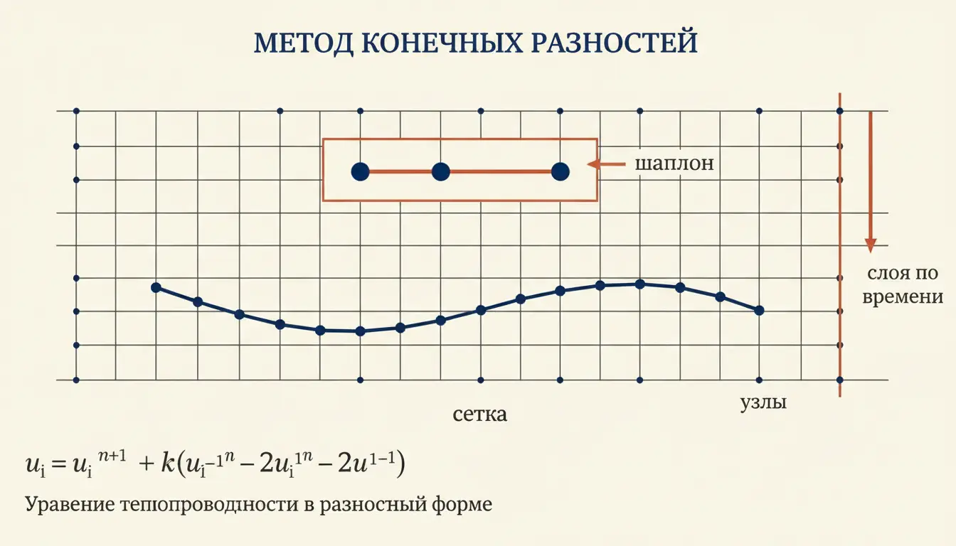 Метод конечных разностей для уравнений: схемы и устойчивость
