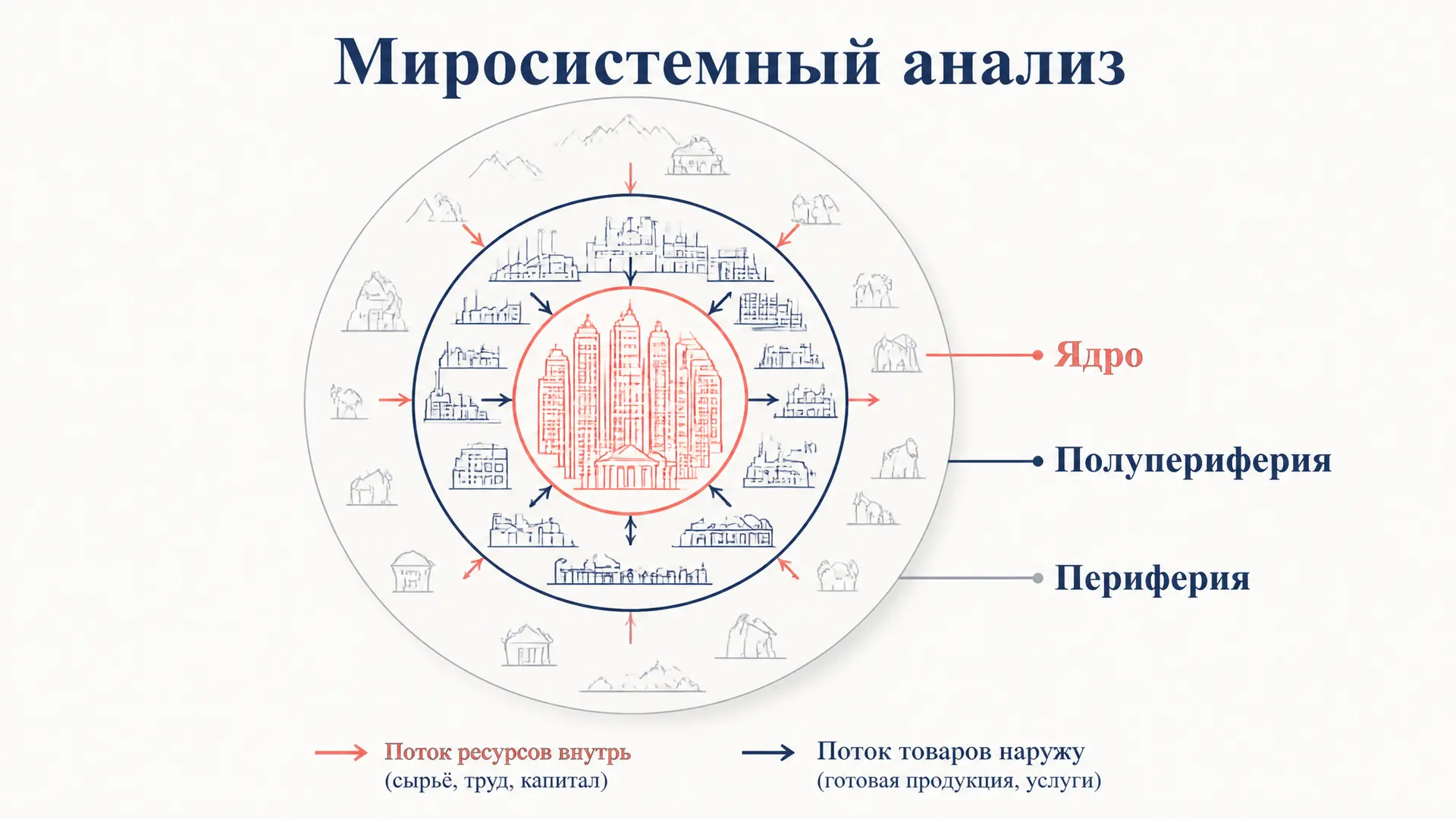 Миросистемный анализ Валлерстайна: ядро и периферия
