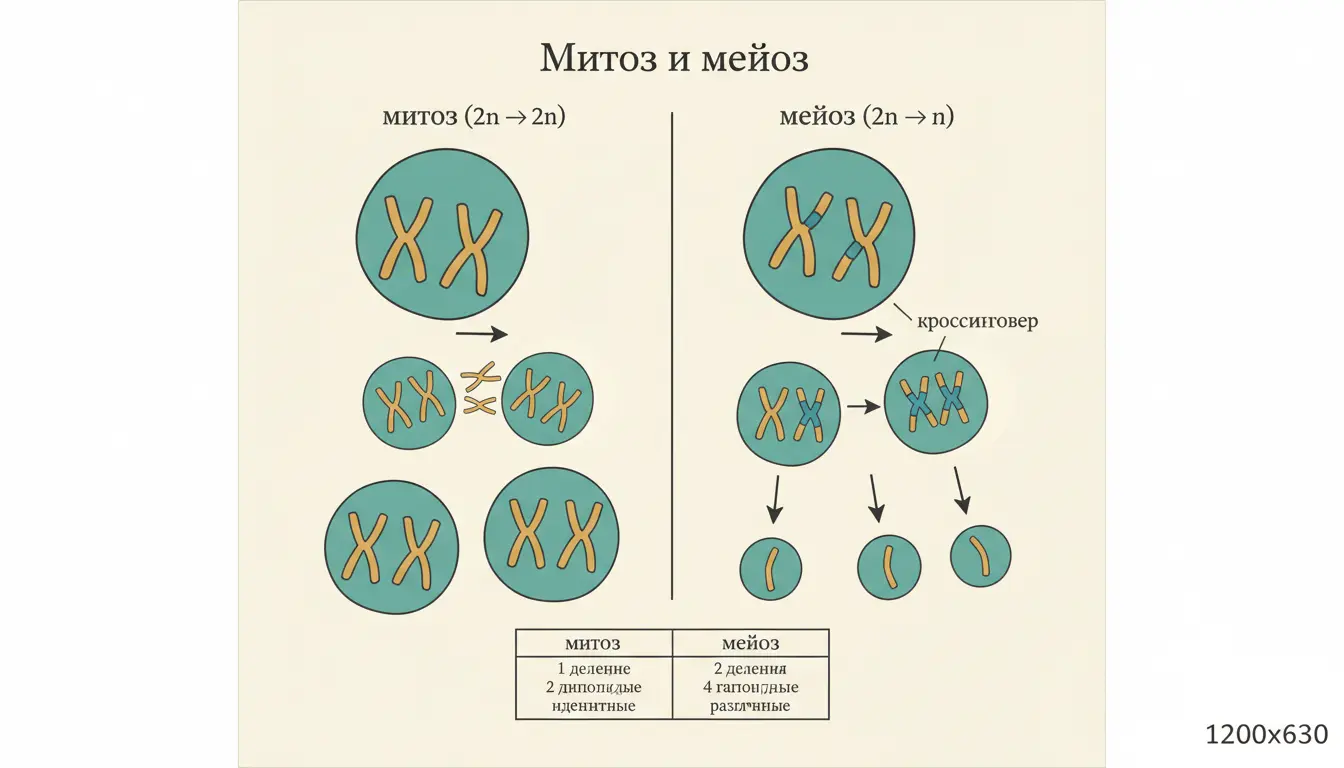 Митоз и мейоз: отличия двух типов клеточного деления