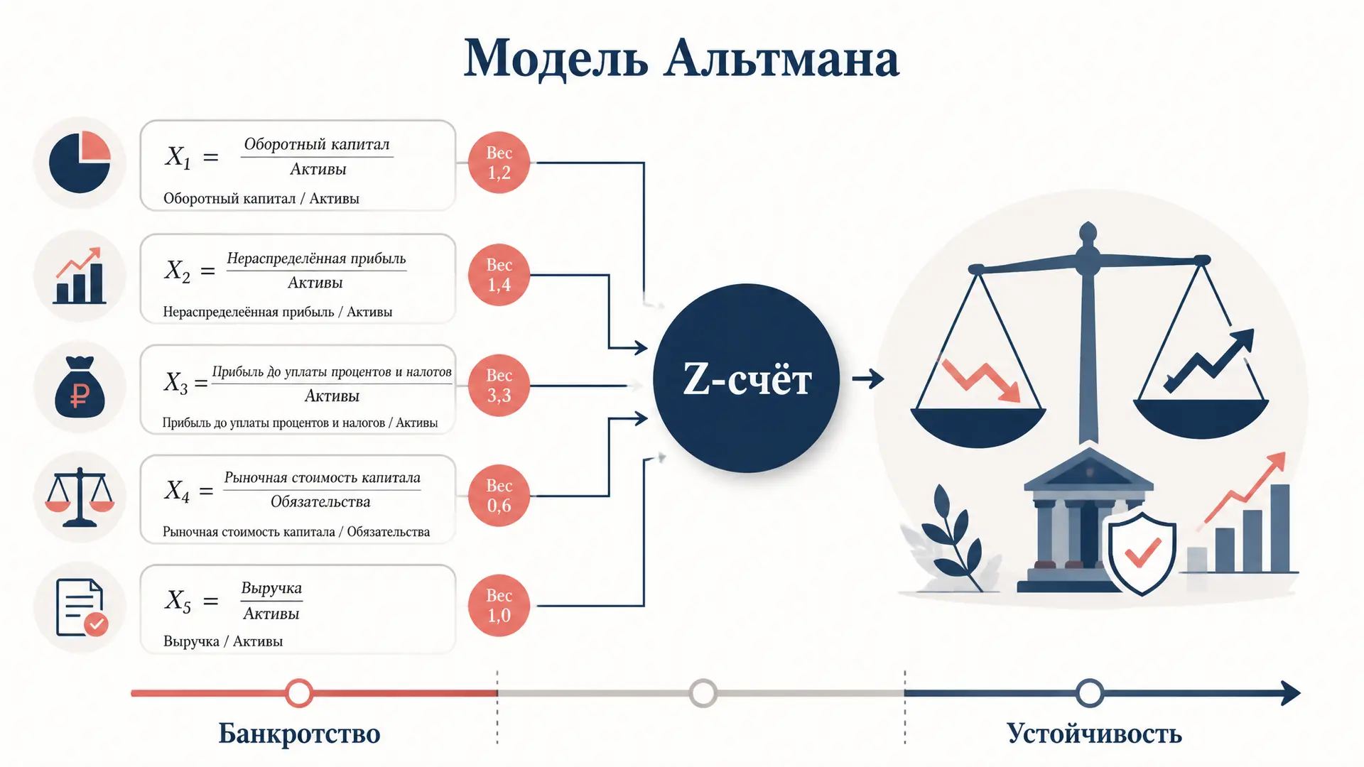 Модель Альтмана: прогноз банкротства по Z-счёту