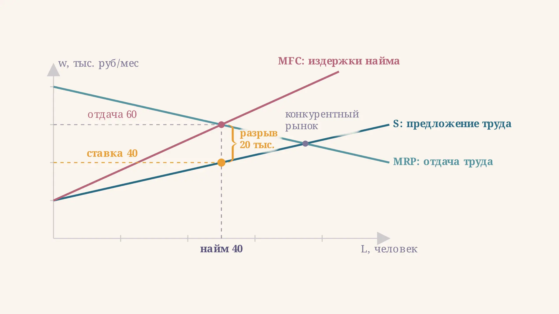 Монопсония на рынке труда: почему ставка ниже отдачи