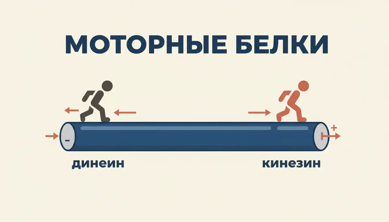 Моторные белки динеин и кинезин: транспорт по микротрубочкам