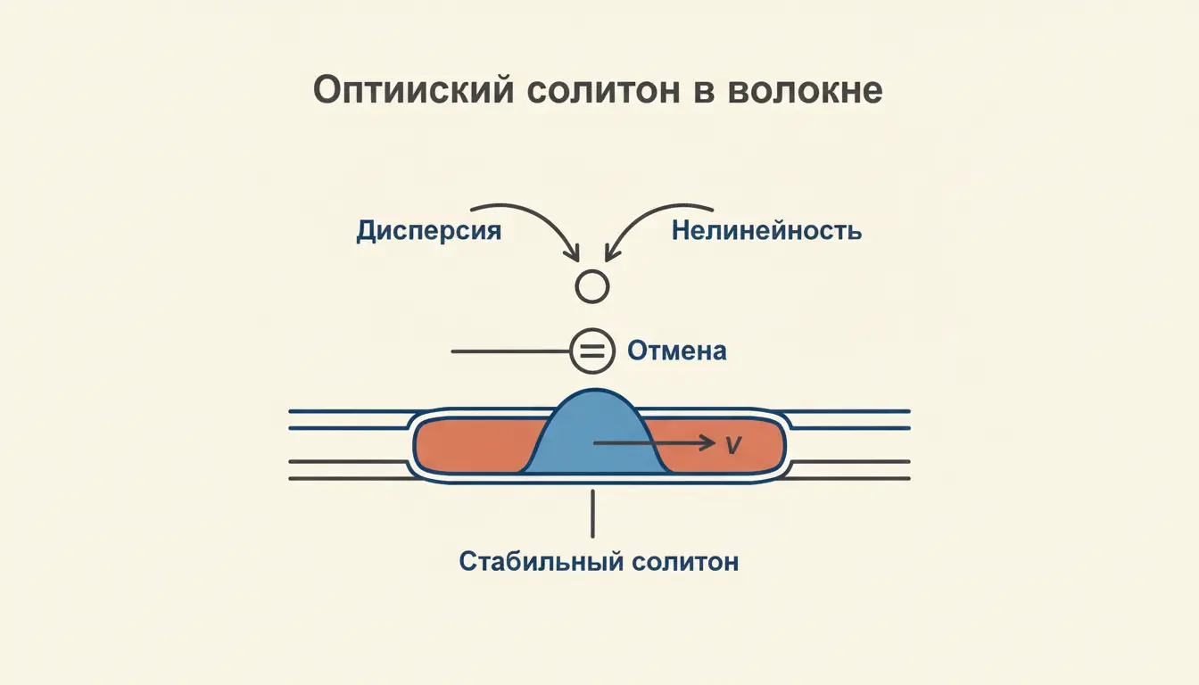 Оптический солитон в волокне: GVD, Керр и НШУ