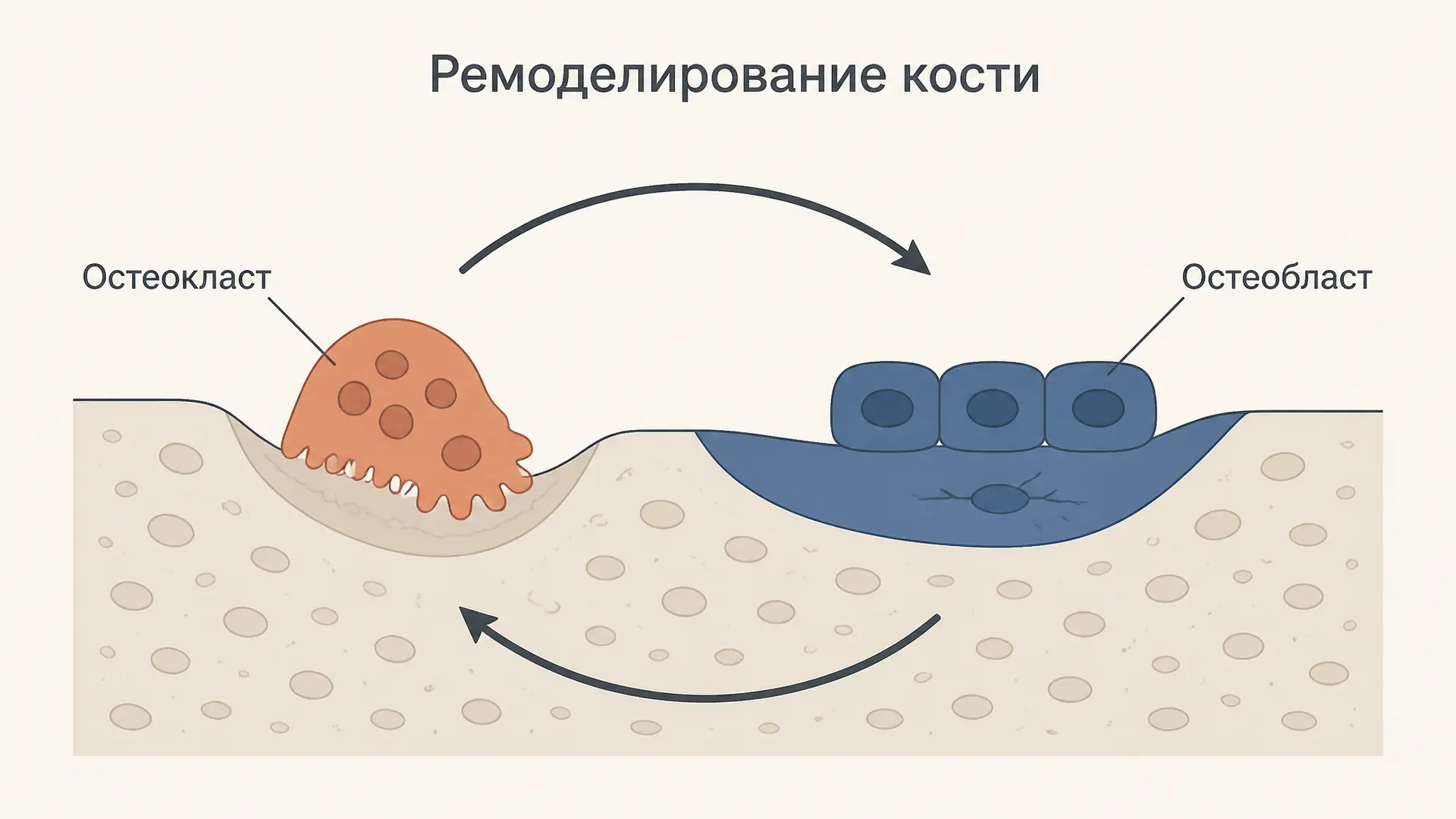 Остеобласты и остеокласты: обновление кости