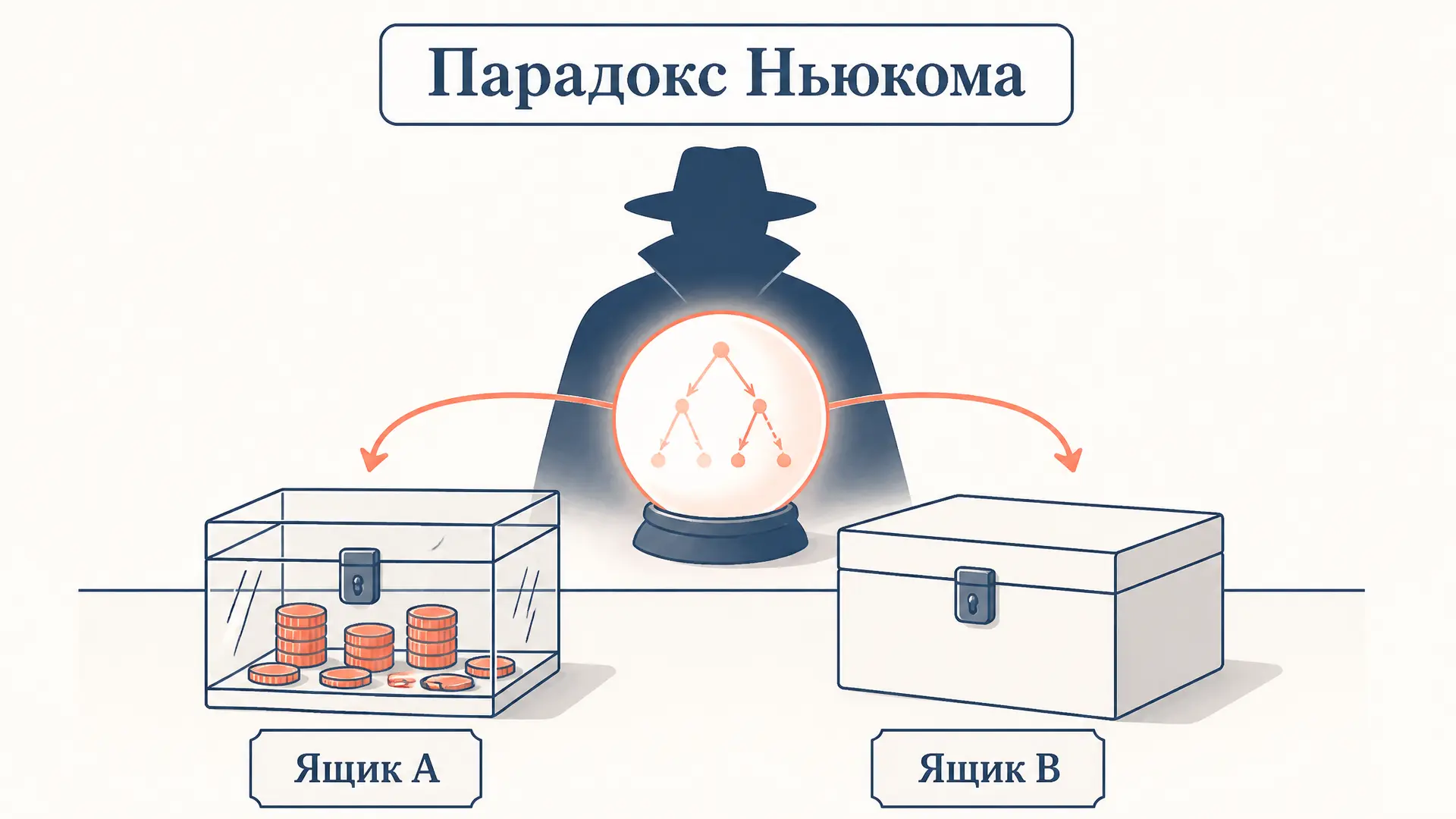 Парадокс Ньюкома: предсказатель, коробки и выбор