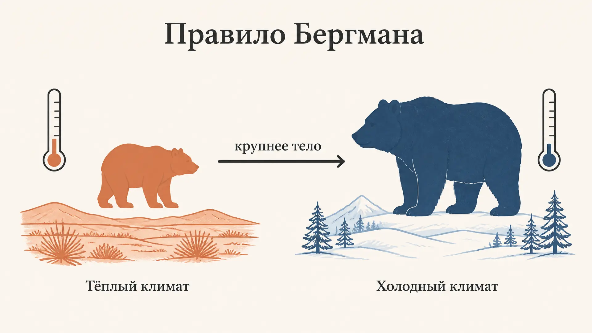 Правило Бергмана: почему в холоде тело крупнее