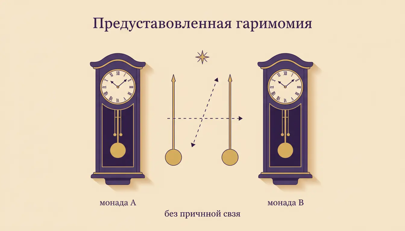Предустановленная гармония Лейбница без причинной связи