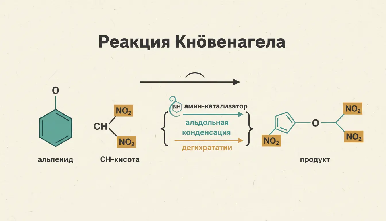 Реакция Кнёвенагеля: конденсация альдегидов с CH-кислотами