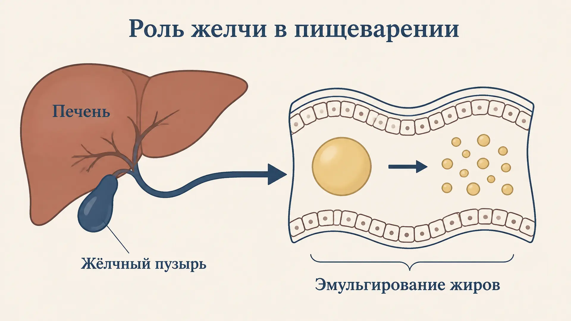 Роль желчи в пищеварении и её образование