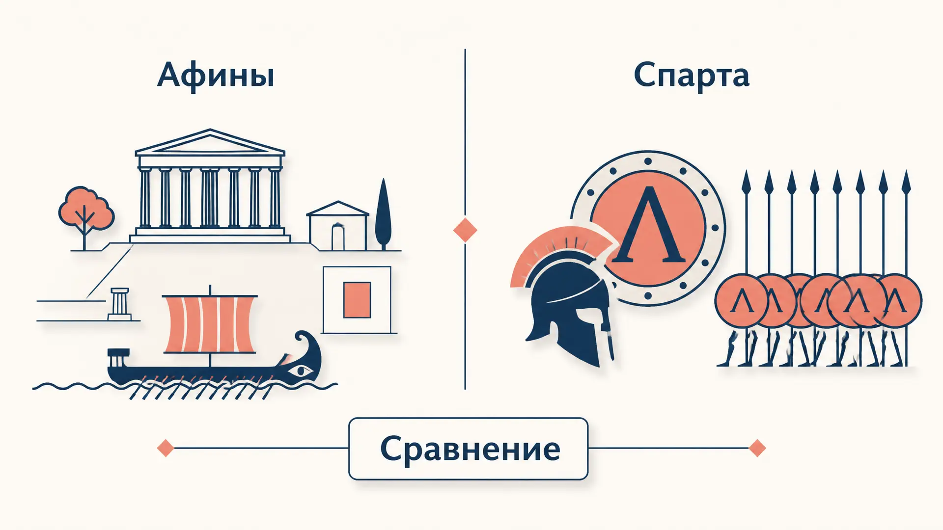 Сравнение Афин и Спарты: главное различие