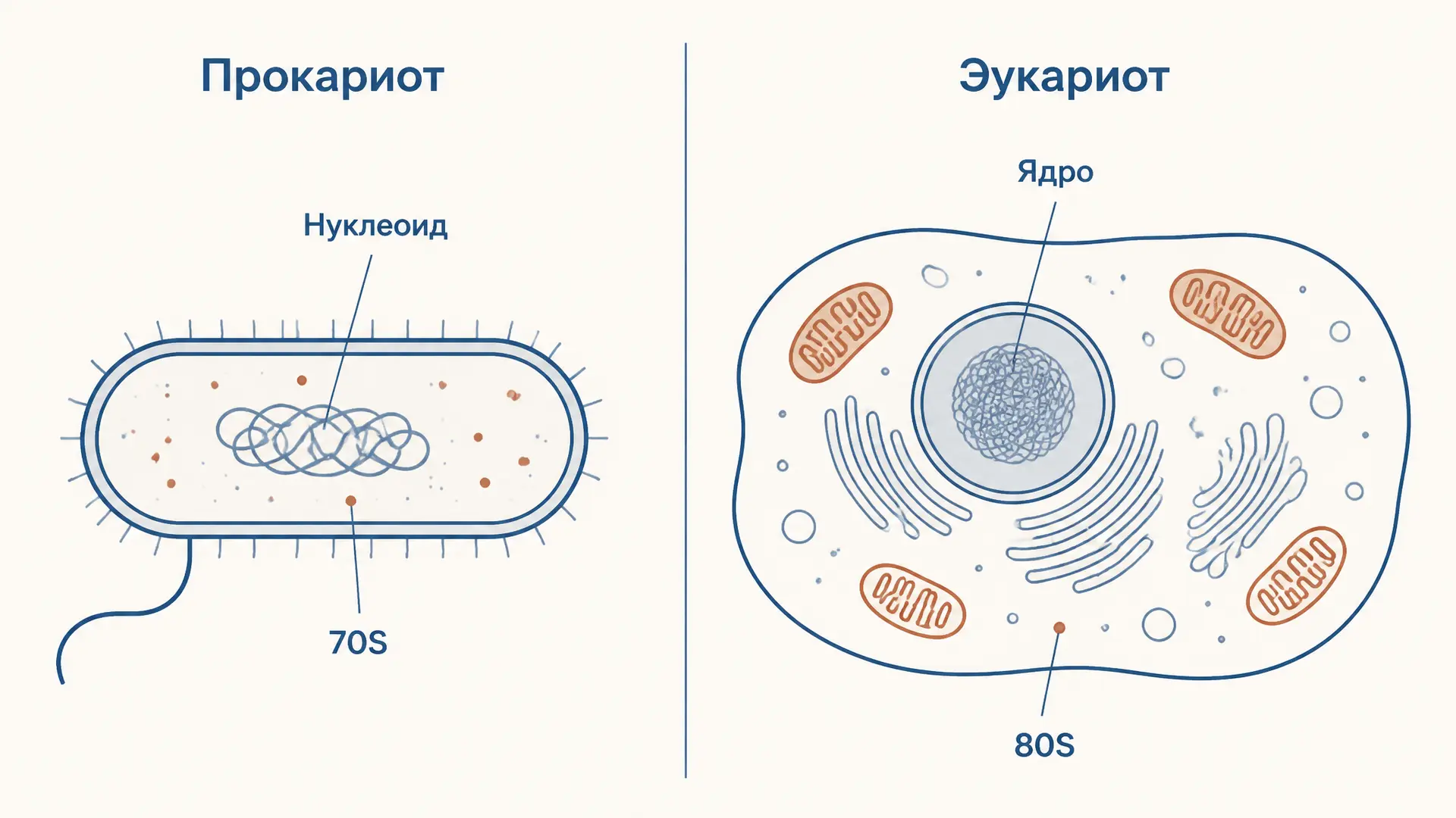 Сравнение прокариот и эукариот: главные отличия