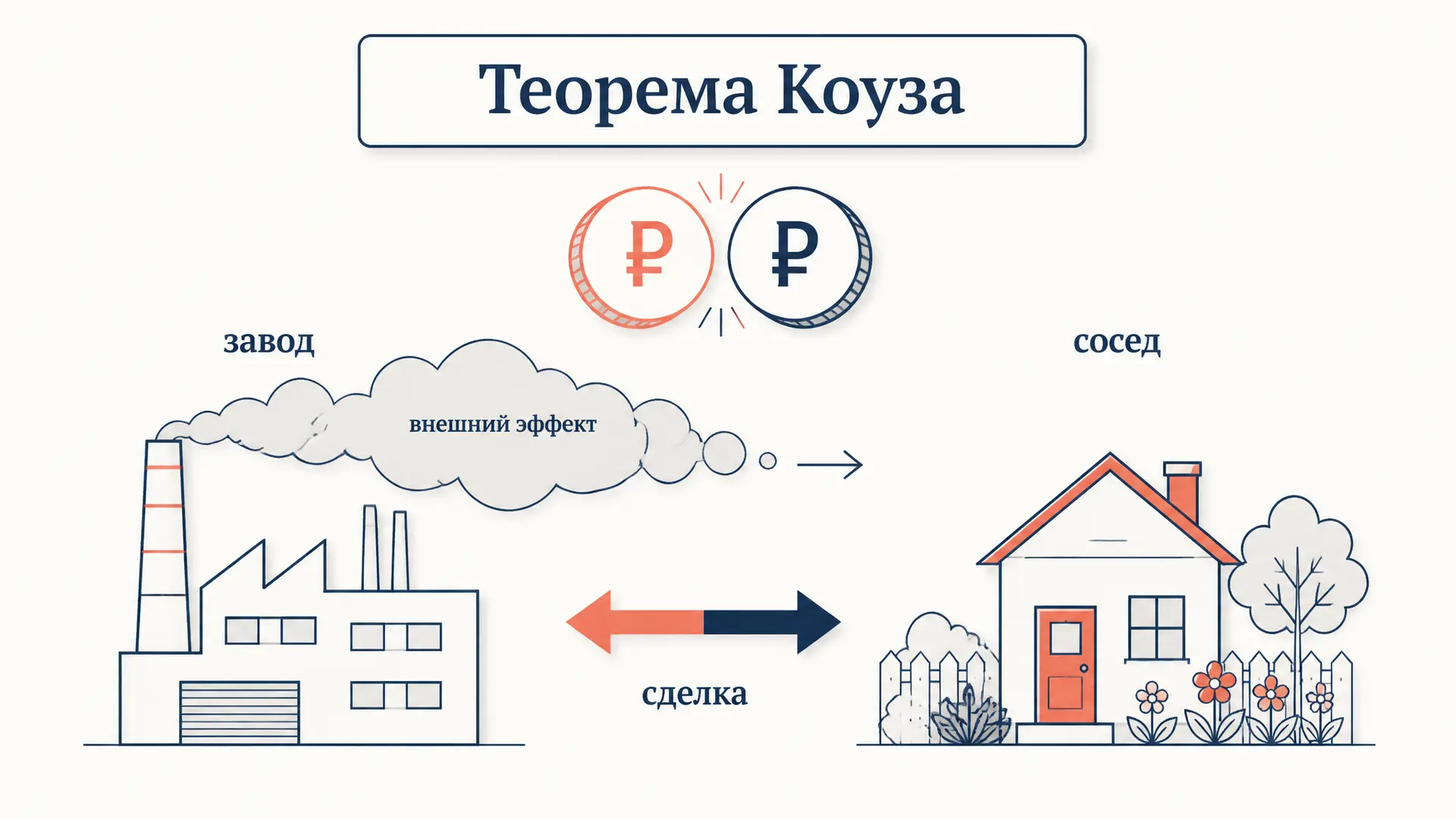 Теорема Коуза: внешние эффекты без государства