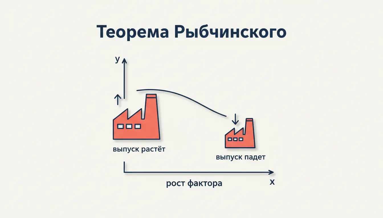 Теорема Рыбчинского: как рост фактора меняет выпуск