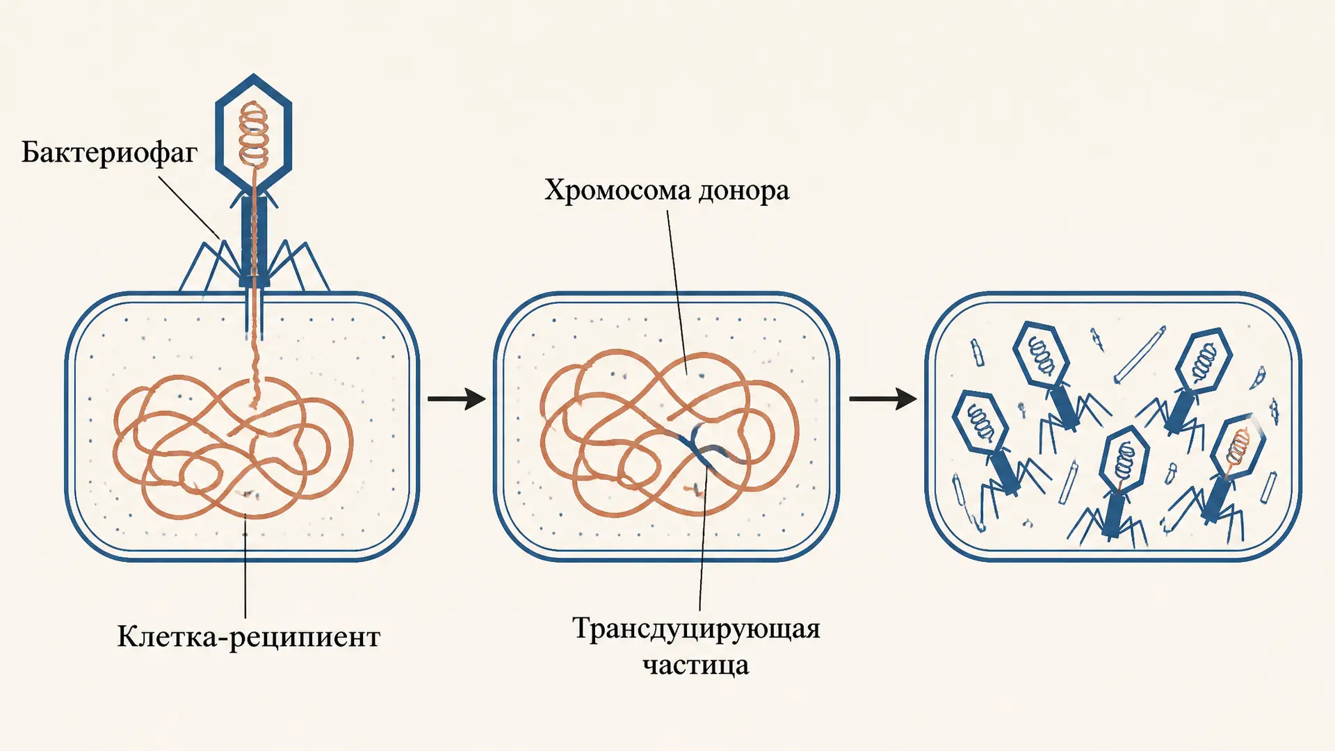 Трансдукция бактерий: общая и специфическая формы